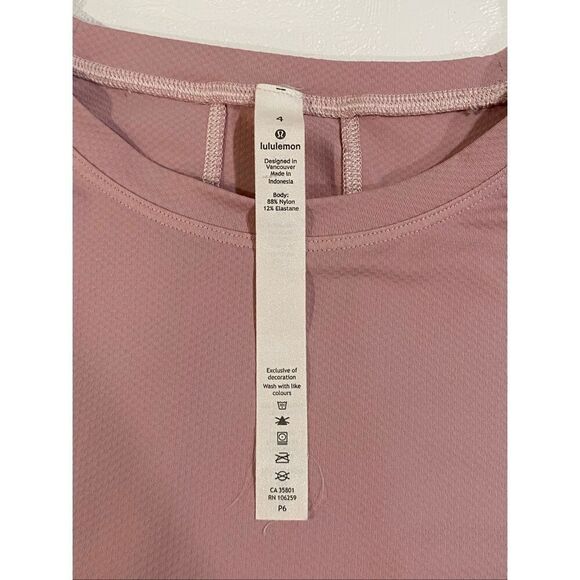 Lululemon Swiftly Tech Cropped Long Sleeve Top Pink Size 4 - Picture 3 of 5